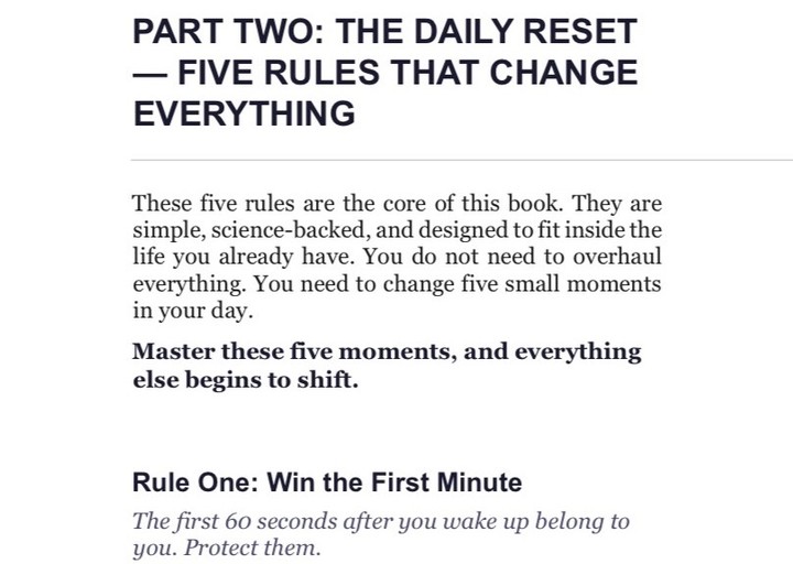Stolen Part Two: The Daily Reset, five rules that change everything